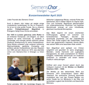 Newsletter: Rutter – Magnificat