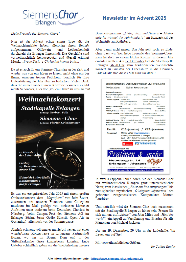Newsletter im Advent 2025
