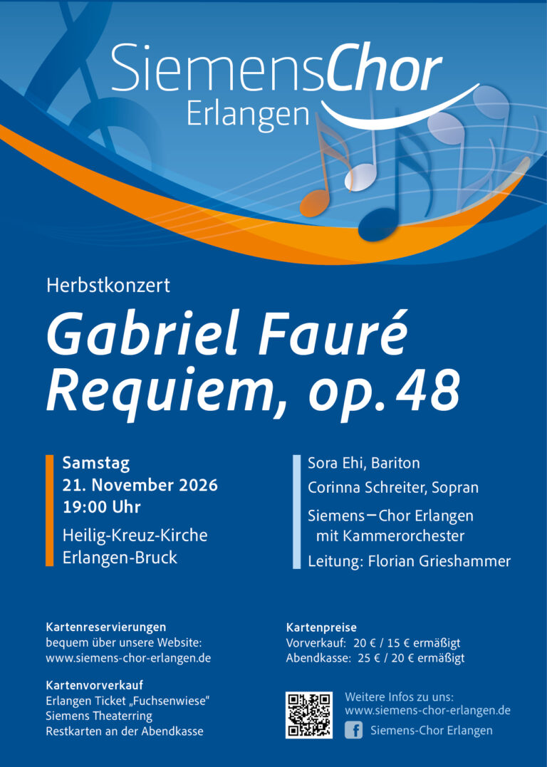 21. Nov 2026 – Fauré Requiem, Poulenc Motetten